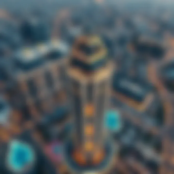 Aerial view of Onyx Tower showcasing its modern architectural design.