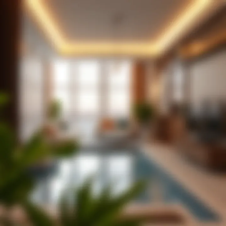 Amenities in a 2 BHK apartment complex in Muhaisnah