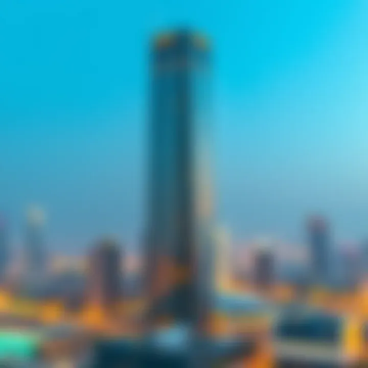 The Rolex Tower surrounded by Dubai's skyline