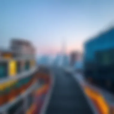 A stunning aerial view of Dubai's walkways showcasing modern architecture