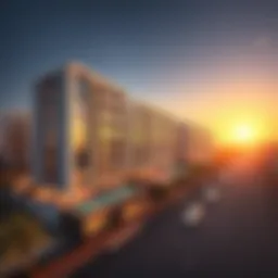 Aerial view of Wasl Residence showcasing modern architecture