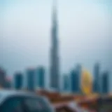 The stunning Burj Khalifa towering over the Dubai skyline