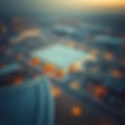 An aerial view showcasing the expansive warehouse landscape in Ras Al Khor
