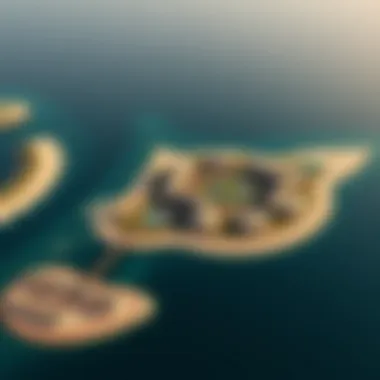 Aerial shot of Wynn Marjan Island highlighting its strategic location