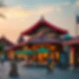 A vibrant scene of Global Village showcasing cultural pavilions