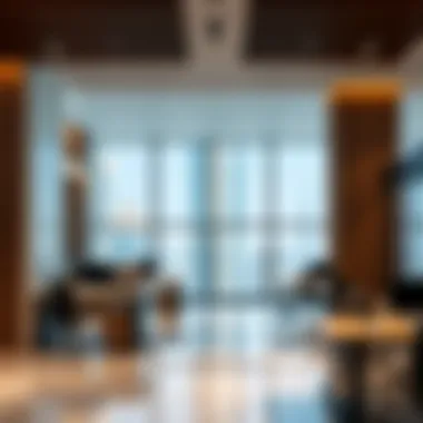 Interior workspace design inside Grosvenor Business Tower