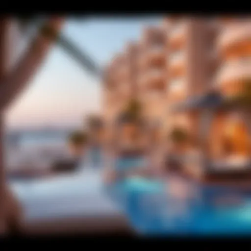 Luxurious beachfront hotel with private cabanas