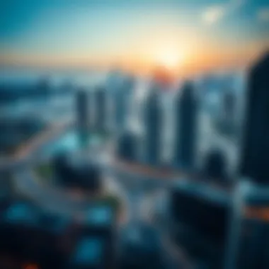 Aerial view of Dubai skyline showcasing luxury properties