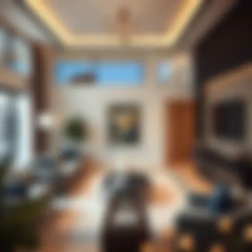 Elegant living room interior showcasing modern design elements