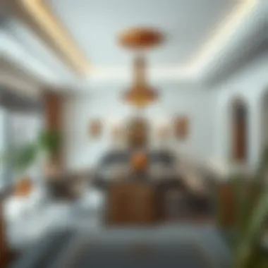 Luxurious dining area with cultural design influences