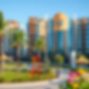 Vibrant community area with parks and recreational facilities in JLT Cluster Q