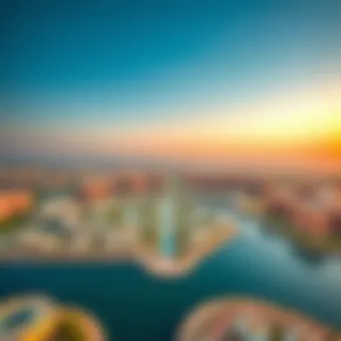Aerial Majesty of Madinat Jumeirah Aerial view of Madinat Jumeirah showcasing its sprawling layout and waterways