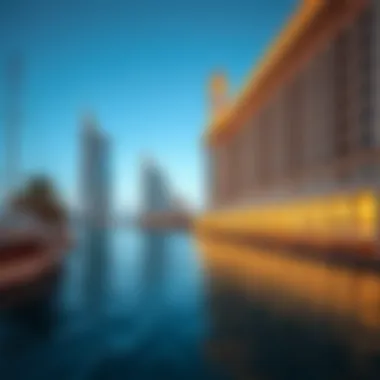 Waterfront Elegance at Madinat Jumeirah Stunning waterfront view of Madinat Jumeirah showcasing the iconic architecture