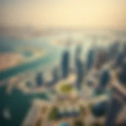 Aerial view of Marina City showcasing its skyline and waterfront