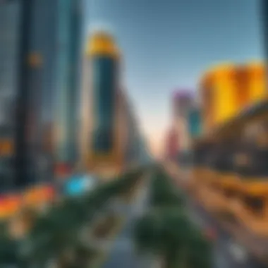 Vibrant commercial district within Marina City