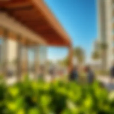 Vibrant community life around Marina Suites with recreational amenities