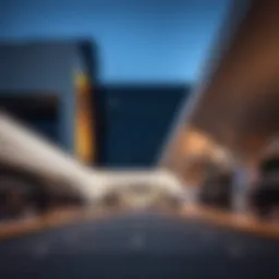 Exterior view of a modern metro station in Dubai showcasing sleek architecture