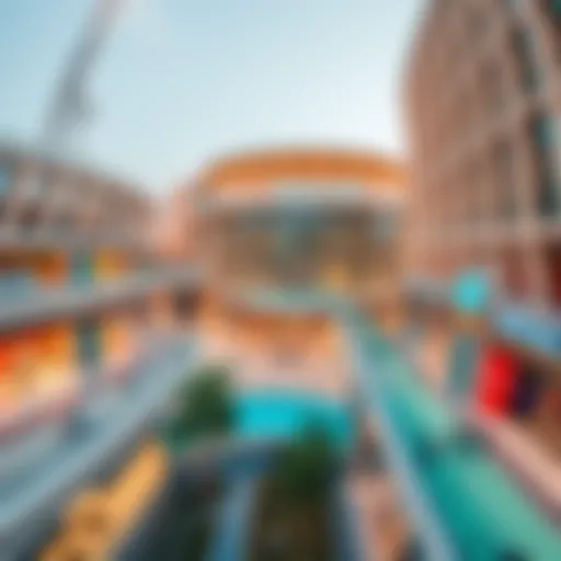 Aerial view of Meydan Mall showcasing its architectural design
