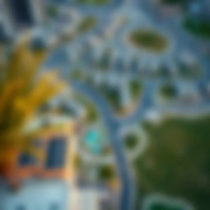 Aerial view showcasing the residential layout of Muhaisna