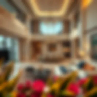 Luxurious interior of a villa highlighting spacious living areas