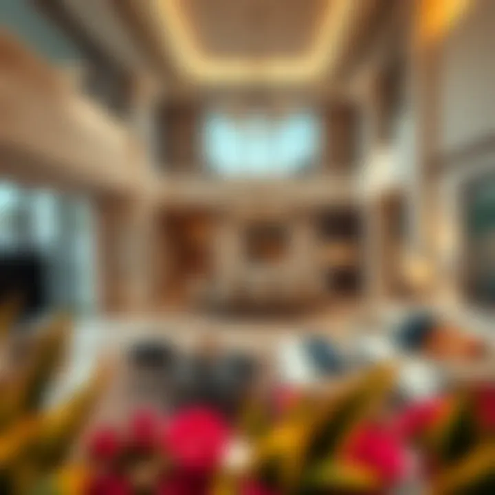 Luxurious interior of a villa highlighting spacious living areas