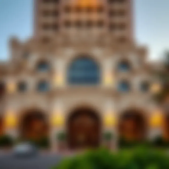 Elegant façade of Naif Palace Hotel showcasing intricate architectural details