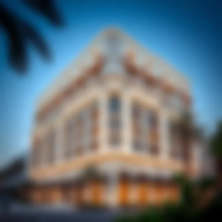 Stunning facade of Nashwan Building showcasing architectural elegance