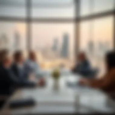 Strategic Discussions in Abu Dhabi Business meeting in a modern office with city view