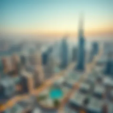 Dubai's Skyline and Real Estate Developments An aerial view of Dubai's skyline showcasing vibrant real estate developments
