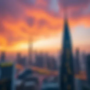 A skyline view of Dubai showcasing modern architecture