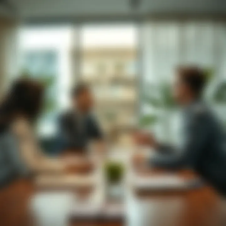 A strategic negotiation scene between buyers and sellers