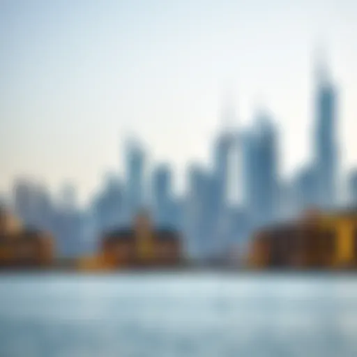 Iconic Dubai Skyline A stunning skyline view of Dubai showcasing iconic buildings