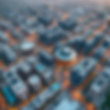 Aerial view of a bustling Emaar urban project, demonstrating investment potential.