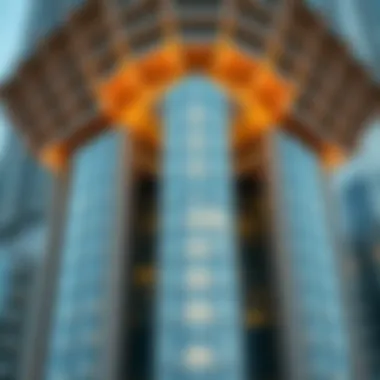 Architectural Details of Nuaimiya Tower Close-up of Nuaimiya Tower highlighting architectural details and design