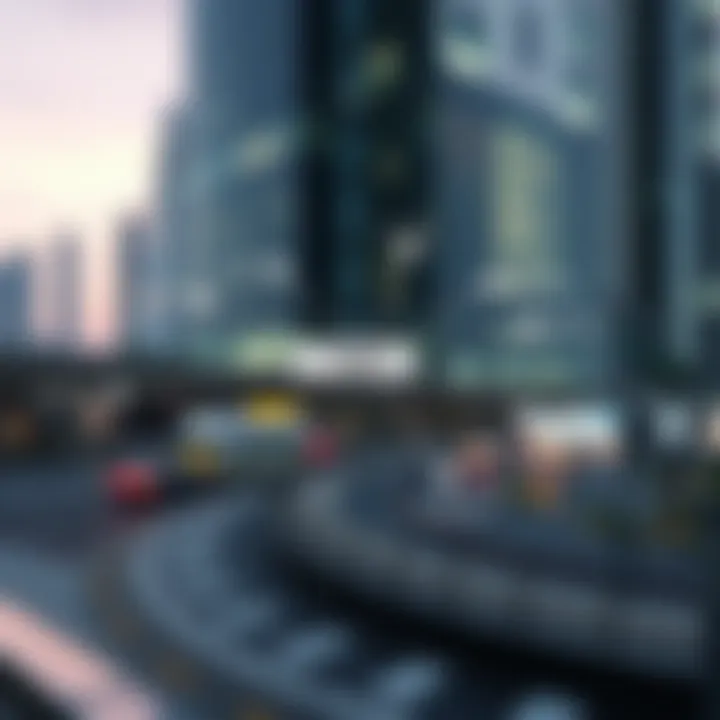 Transportation Networks Near Nuaimiya Tower Diagram illustrating transportation networks around Nuaimiya Tower