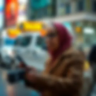 User interacting with a cashless payment app