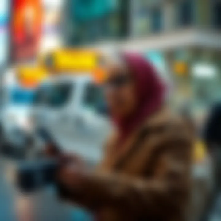 User interacting with a cashless payment app