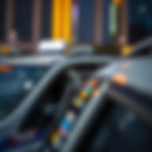 Modern taxi equipped with card payment terminal