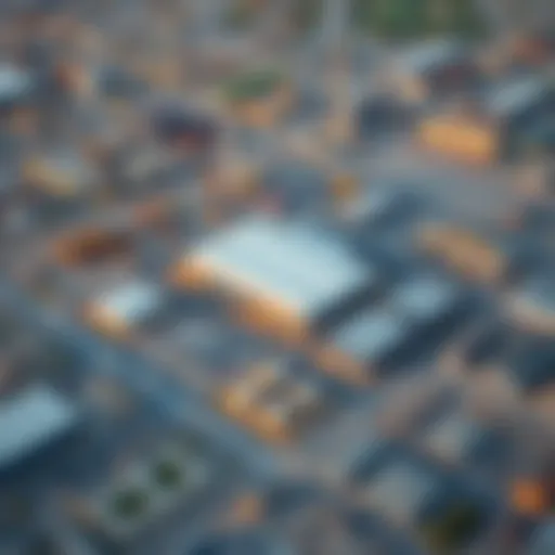 Aerial view of Ras Al Khor Industrial Area showcasing diverse industrial facilities