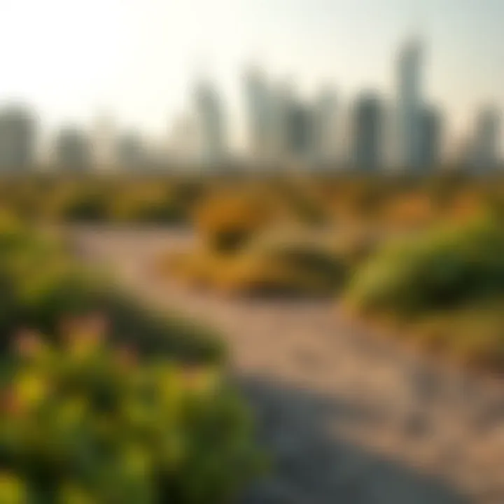 Modern skyline juxtaposed with natural reserves