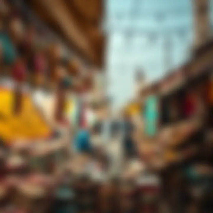 Vibrant market stalls filled with local crafts and goods