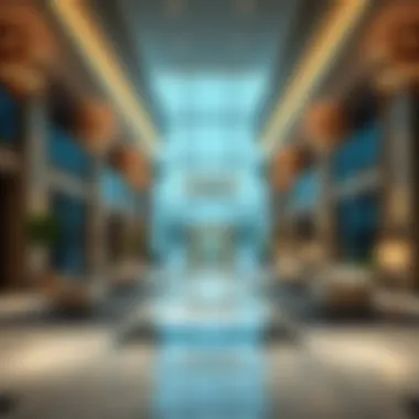 Luxurious interior lobby of Tameem House