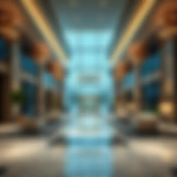 Luxurious interior lobby of Tameem House