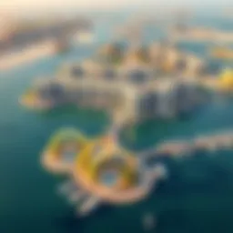Aerial view showcasing the stunning waterfront architecture of The Cove Emaar