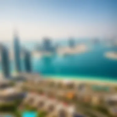 Panoramic view of the Dubai skyline from The Cove Emaar