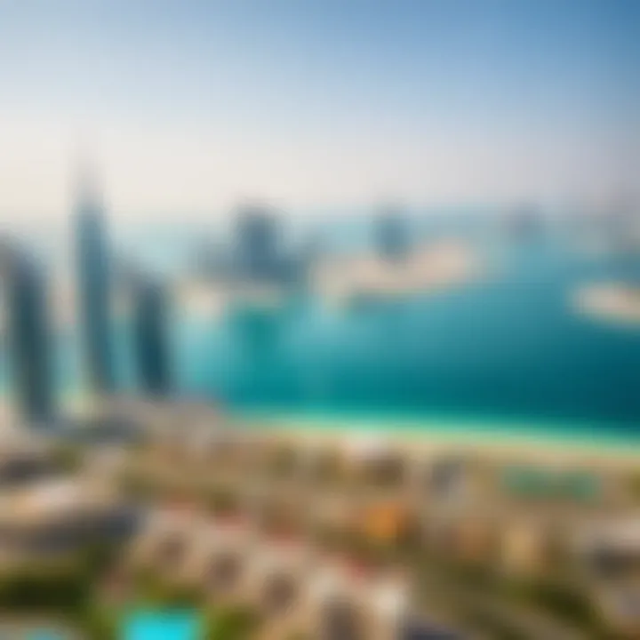 Panoramic view of the Dubai skyline from The Cove Emaar