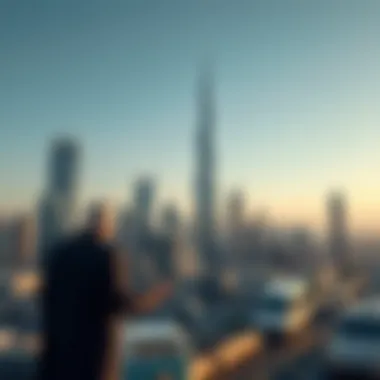 Dubai Skyline and Economy Dubai skyline showcasing the economic landscape