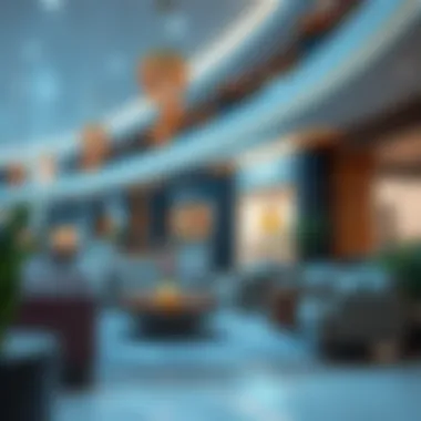 A relaxing lounge area in a mall designed for shopper comfort