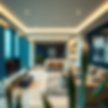 A contemporary apartment interior showcasing modern design