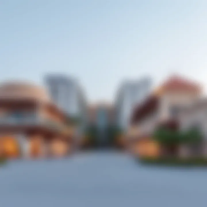 A panoramic view of Muwaileh showcasing modern architecture and traditional elements